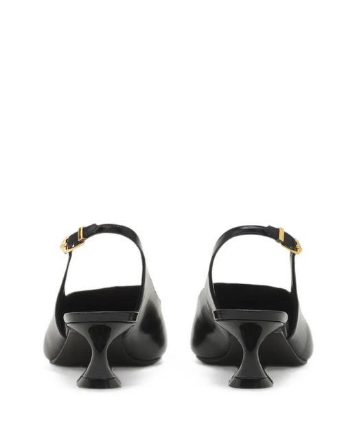 Lanvin Black Two-Tone Pointed-Toe Pumps