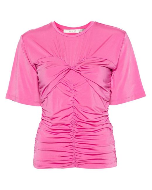 Gestuz Pink Ashagz Ruched T-shirt