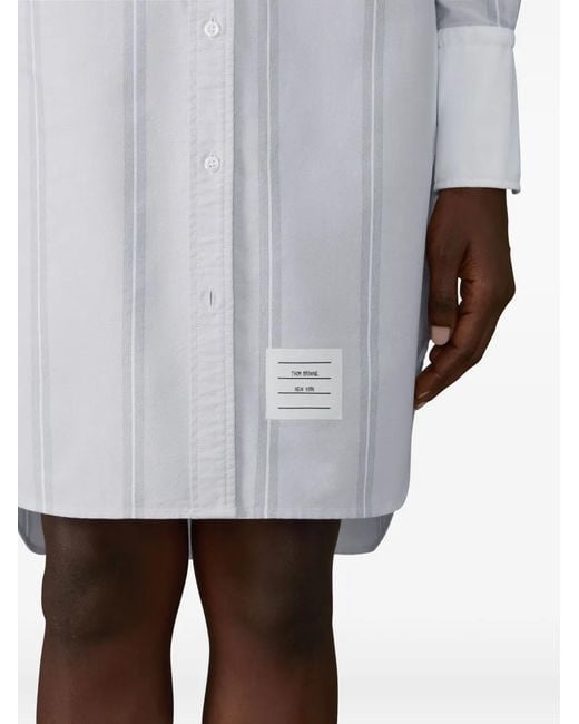 Thom Browne White Striped Mini Dress
