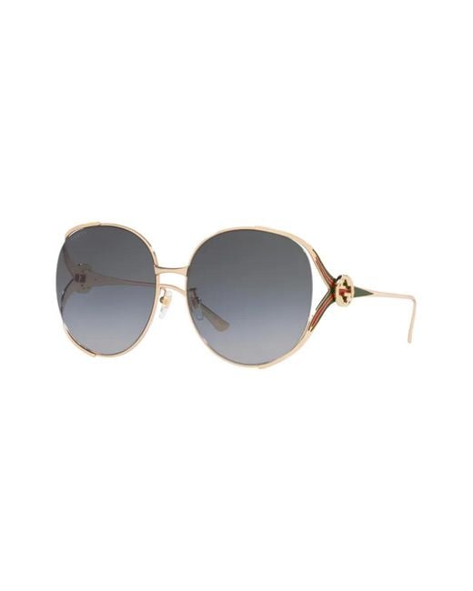 Gucci Gray Round-Frame Sunglasses