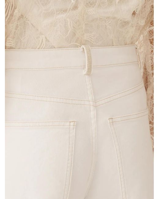 Fabiana Filippi White Belt-Loop Pocket Jeans