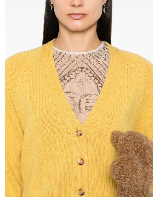 Moschino Yellow 100% Shrunk Cardigan