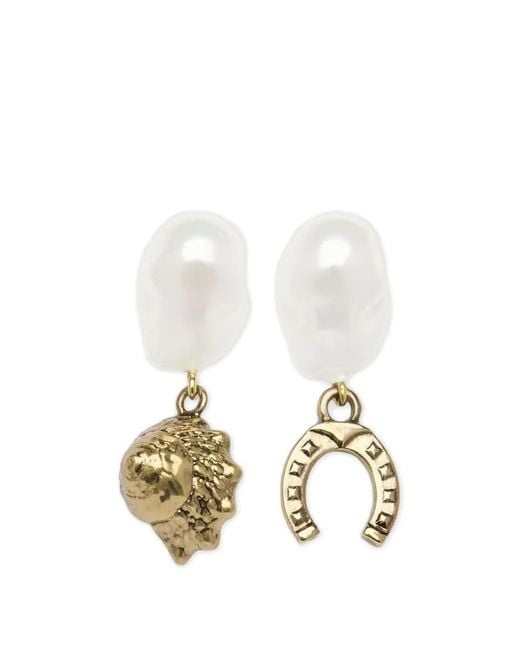 Erdem White Boucles D'Oreilles À Perles