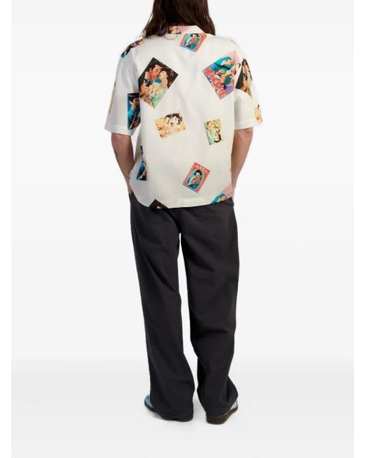 Edwin White Printed Short-Sleeve Shirt for men