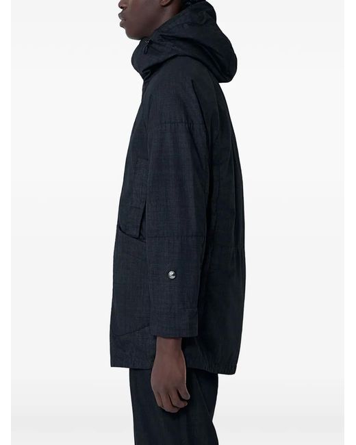 Massimo Osti Studio Blue Hooded Patch-Pocket Jacket for men