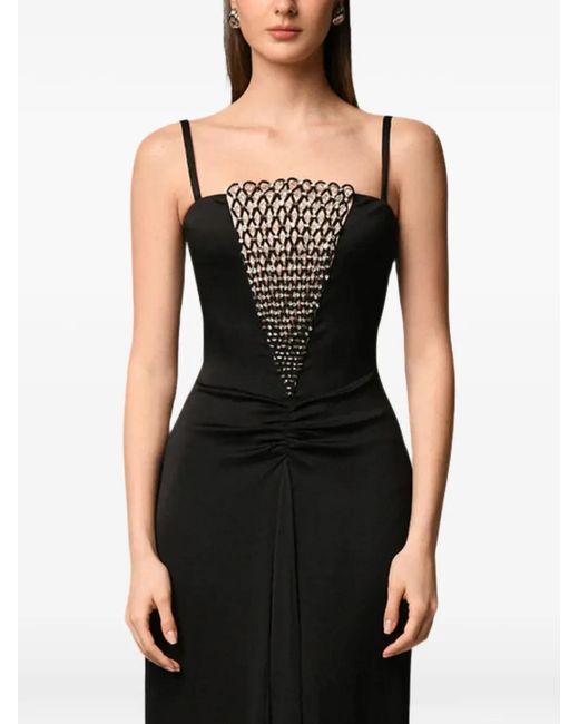 Nafsika Skourti Black Vertigo Embellished Maxi Dress