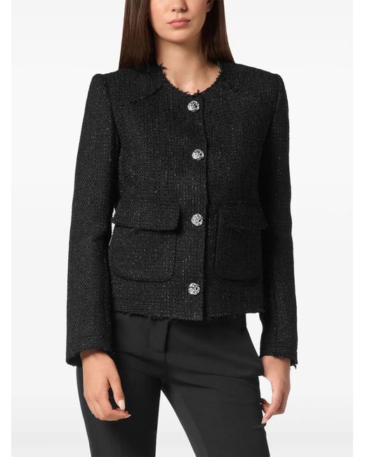 Philipp Plein Black Tweed Jacket