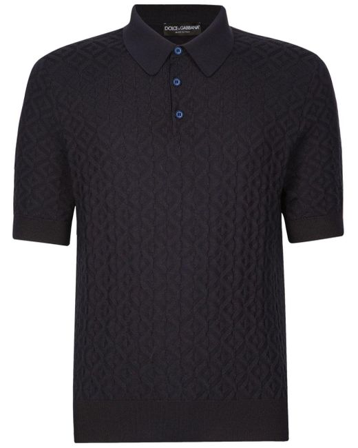 Dolce & Gabbana Poloshirt Met Geometrische Print in het Black voor heren