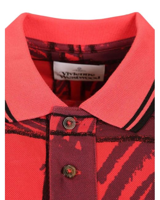 Vivienne Westwood Red Polo À Motif Orb Brodé for men