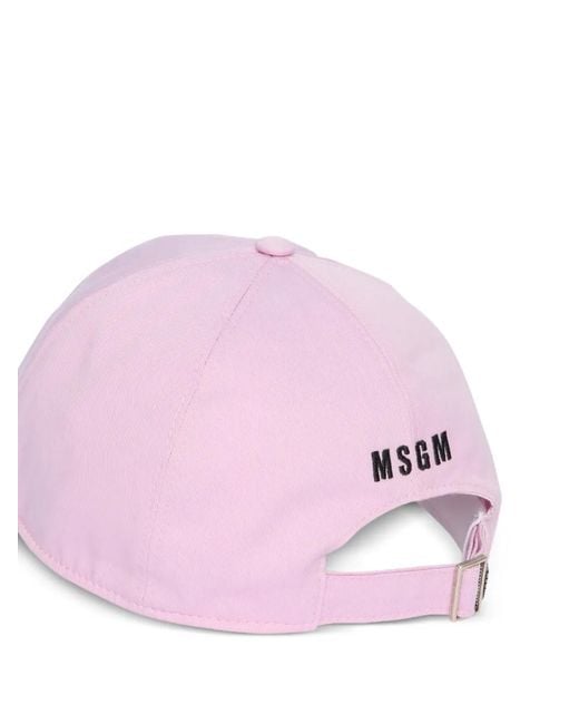 MSGM Pink Casquette À Logo for men