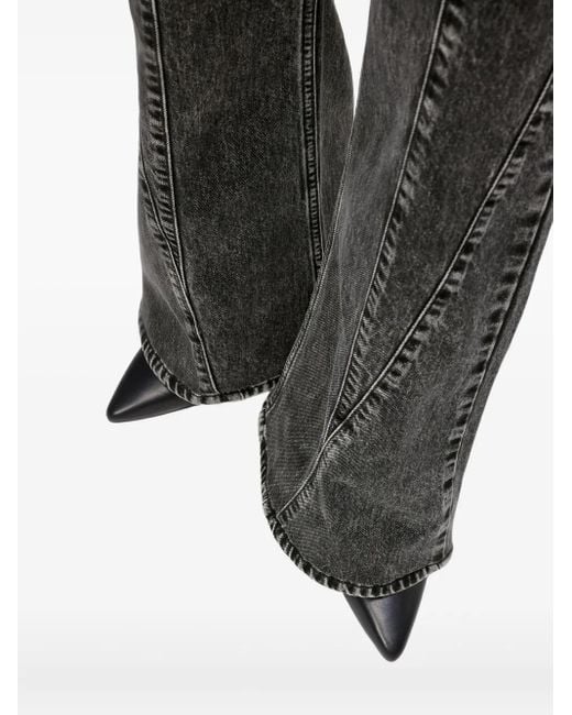 Karl Lagerfeld Black High-Rise Flared Jeans