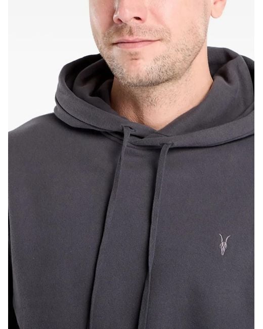 AllSaints Gray Hoodie Raven À Logo Brodé for men