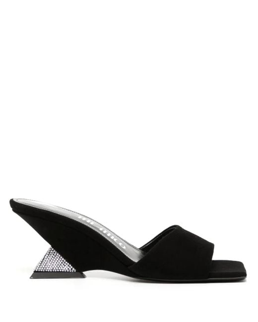 The Attico Black Cheope Wedge Sandals