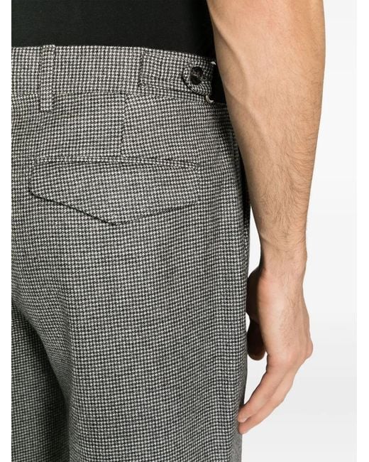 Lardini Gray Kurt Houndstooth-Pattern Tapered Trousers for men