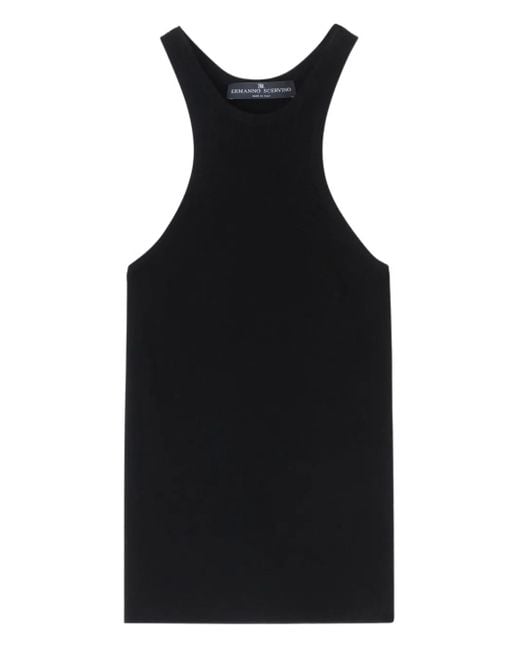 Ermanno Scervino Geribbelde Haltertop in het Black