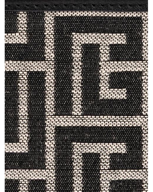 Balmain Black Monogram-Pattern Chain-Link Card Holder for men