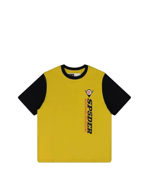 Sp5der Engineer T-Shirt in het Yellow voor heren