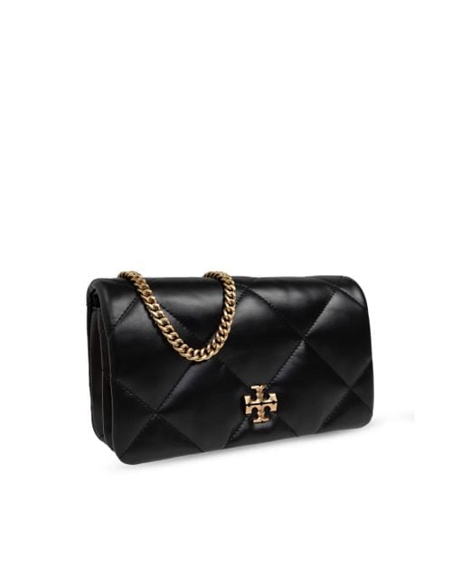 Tory Burch Black Mini Kira Diamond Clutch Bag