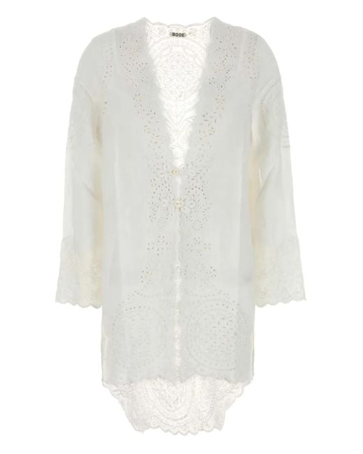 Bode White Belvoir Linen Blouse