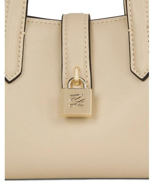 Karl Lagerfeld Natural Padlock Tote Bag
