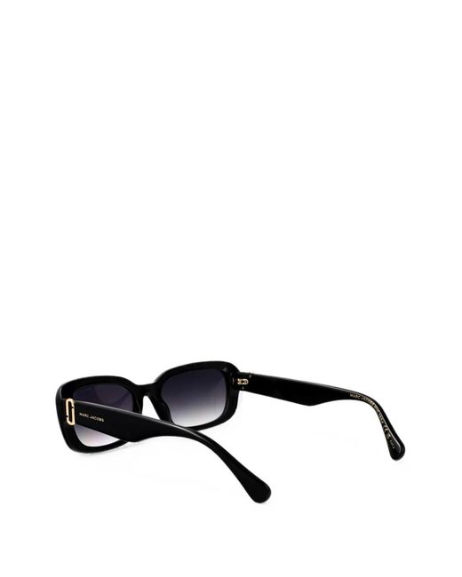 Marc Jacobs Black Logo-Plaque Rectangle-Frame Sunglasses