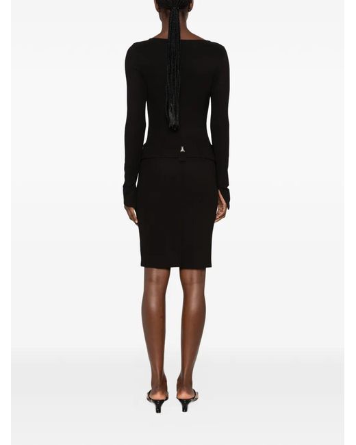 Patrizia Pepe Black Long-Sleeve Midi Dress