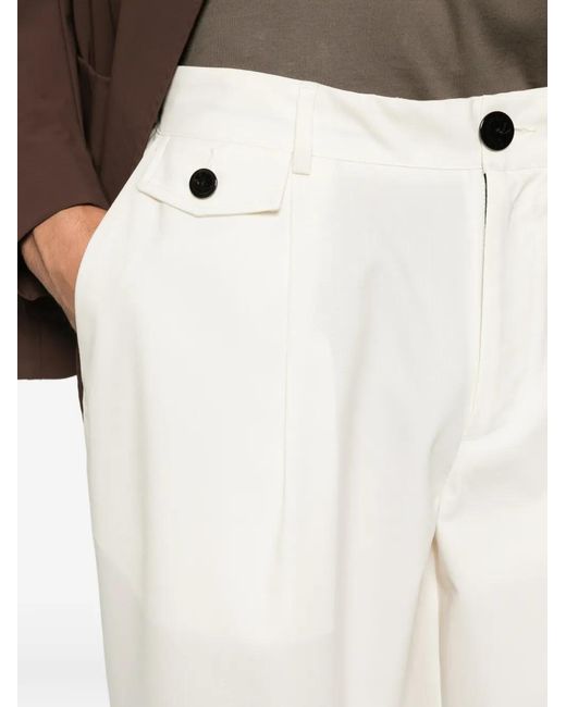 Pmds White Tatho Pleated Trousers for men
