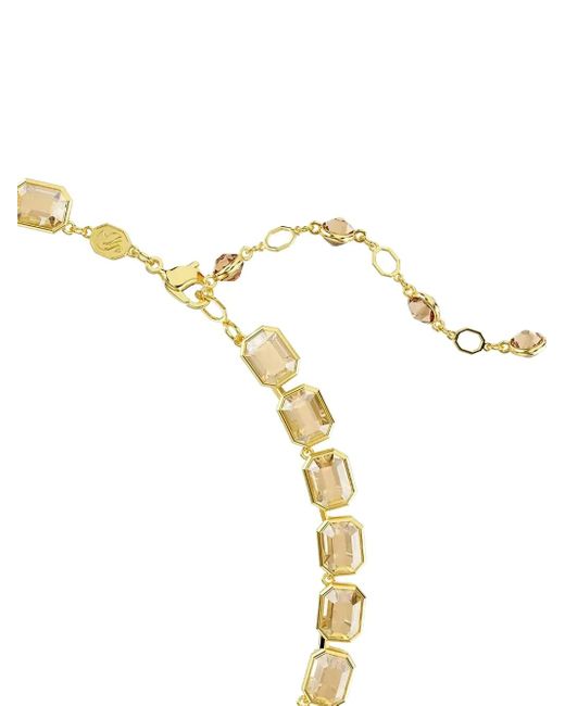 Swarovski Metallic Millenia Tennis-Tone Emerald-Cut Necklace