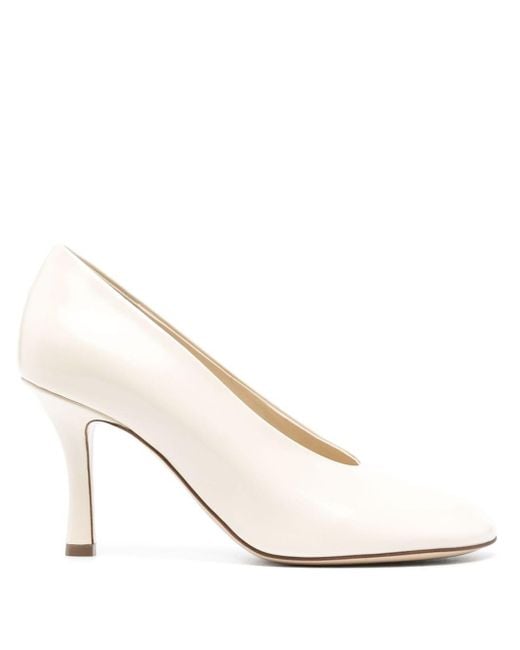 Burberry White Baby 80Mm Leather Pumps