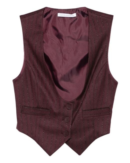 Mar De Margaritas Purple Pinstripe-Print Waistcoat