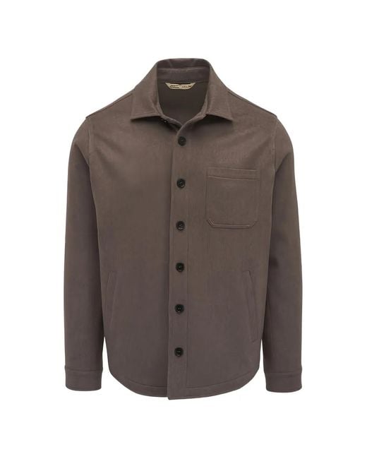 Maurizio Baldassari Brown Spread-Collar Patch-Pocket Jacket for men