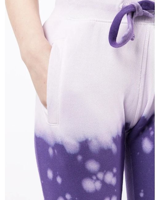 LA DETRESSE Purple Crush Acid-Wash Trackpants