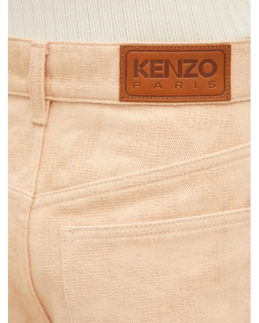 KENZO Natural Peonies Patch-Pocket Jeans