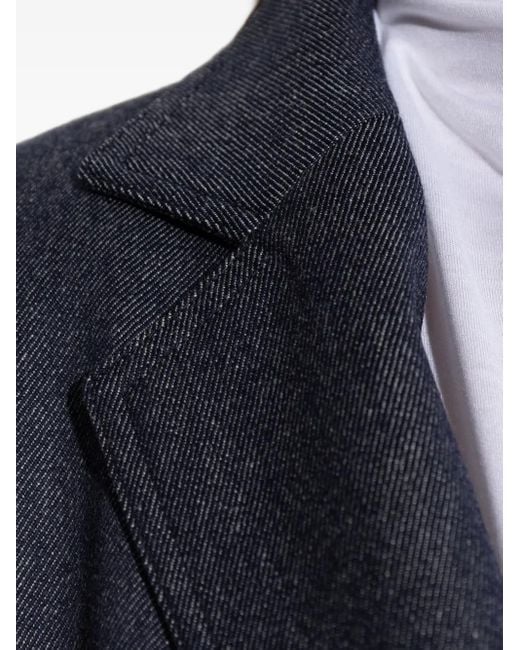Max Mara Blue Double-Breasted Wool Jacket