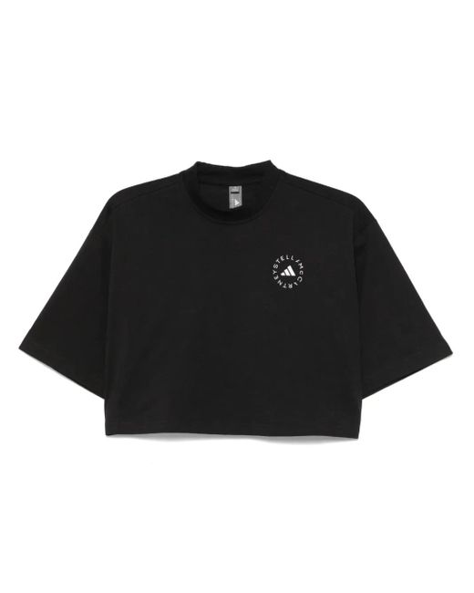 Adidas By Stella McCartney Black Adidas von Stella Mc Cartney Bio -Baumwoll -Kumpel -T -Shirt