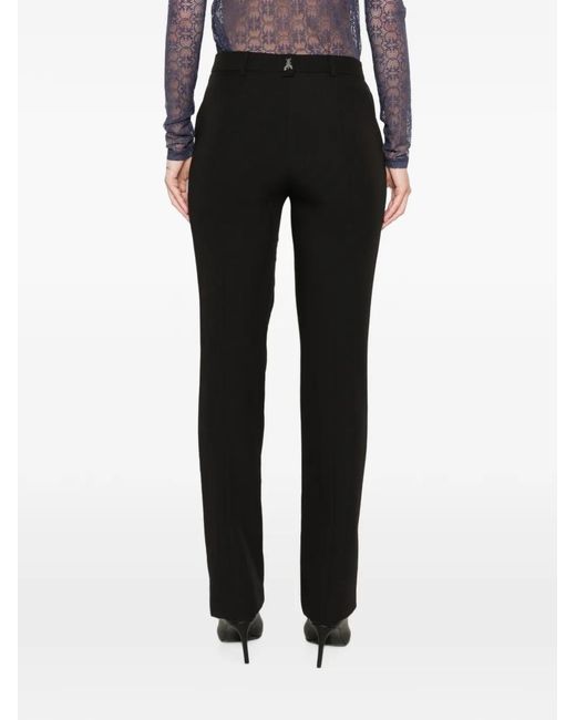 Patrizia Pepe Black Logo-Plaque Tailored Trousers