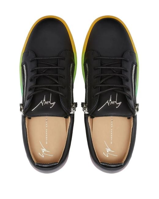 Zapatillas bajas Frankie con doble cremallera y suela de arcoiris Giuseppe Zanotti de hombre de color Green