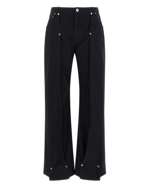 Jean Paul Gaultier Blue Snap-Button Front-Cut Jeans