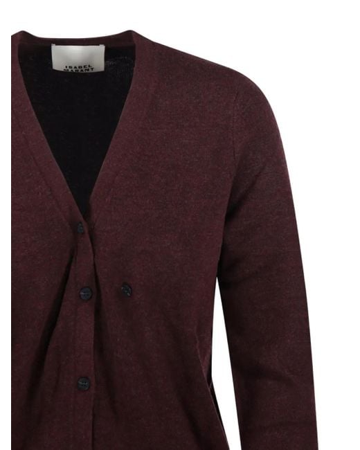 Isabel Marant Purple Button-Front V-Neck Cardigan