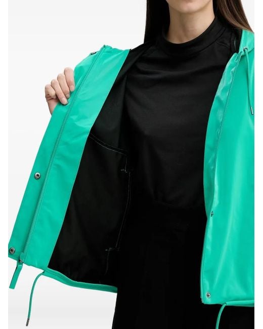 Chaqueta con capucha y cordones Rains de color Green