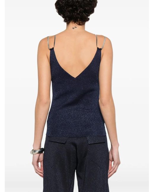 Circus Hotel Blue V-Neck Top