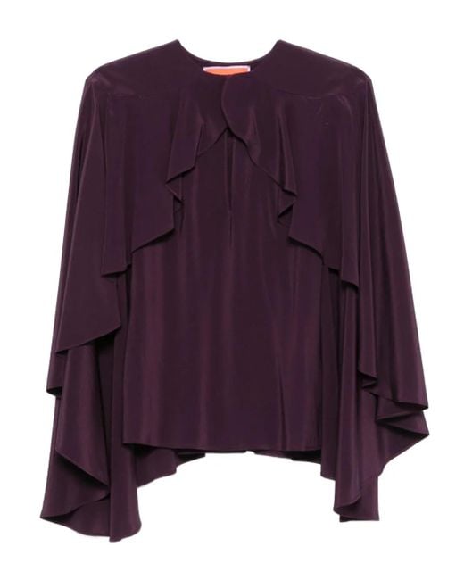 LaDoubleJ Purple Ruffled Overlay Top