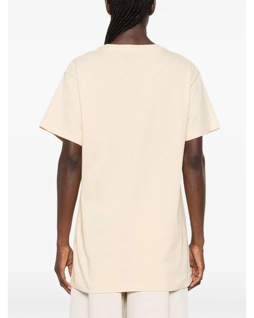 Valentino Garavani Natural Slogan-Print Cotton T-Shirt