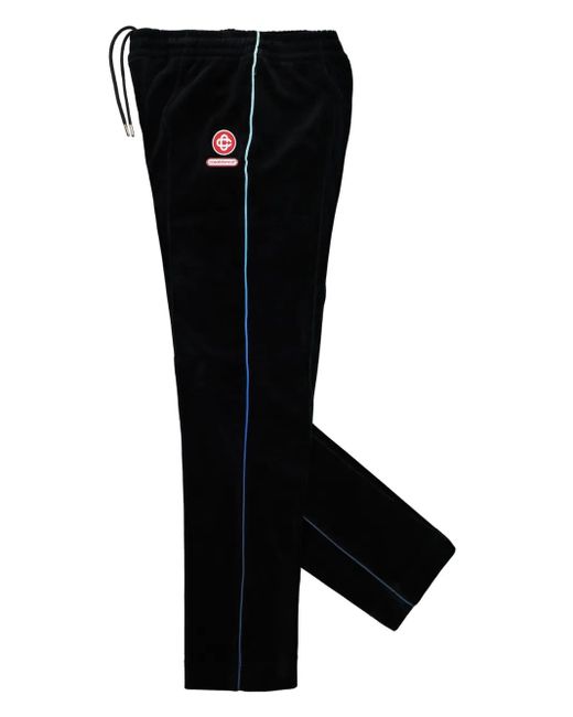 Casablanca Black Side-Stripe Velour Track Pants for men