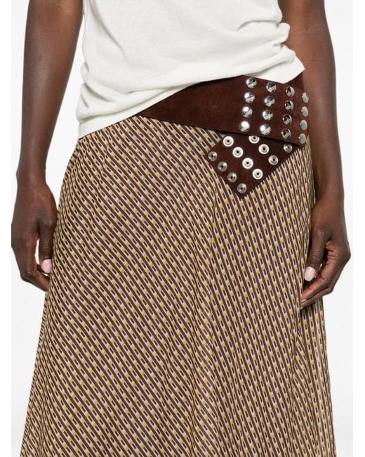 Sir Brown Cooper Geometric-Pattern Maxi Skirt