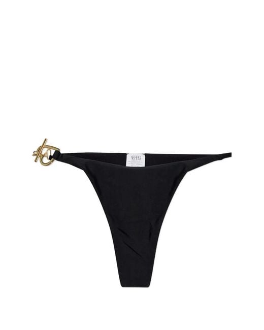 Moschino Black Heart-Charm Bikini Bottoms