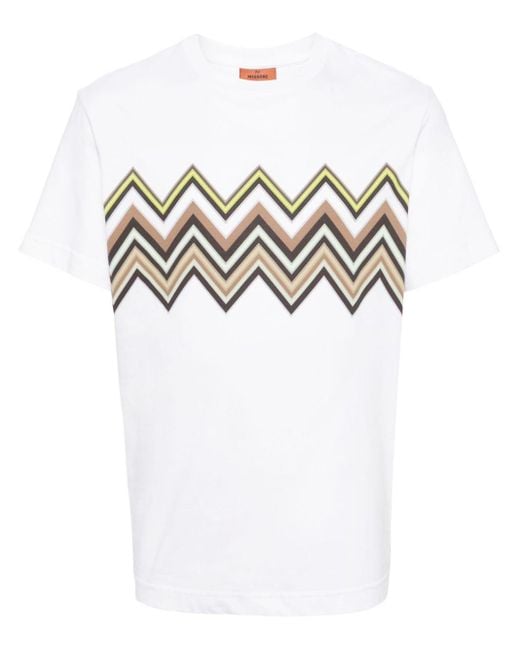 Missoni T-shirt Met Zigzag-print in het White voor heren