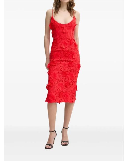 Bardot Adei Midi Dress in Red | Lyst