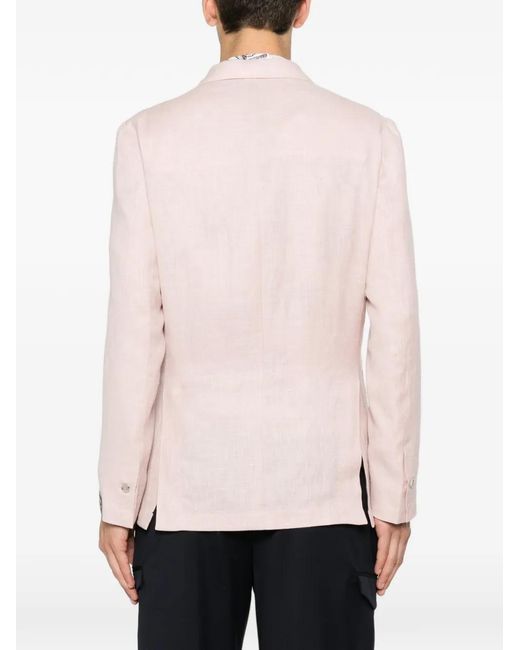 Barba Napoli Pink Easy Double-Breasted Peak-Lapel Blazer for men