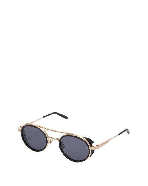 Akoni White Astria Round-Frame Sunglasses